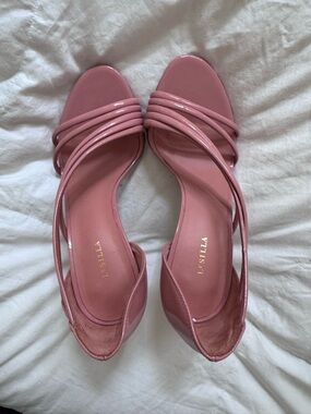 Pink Multi-Strap Slingback Heels